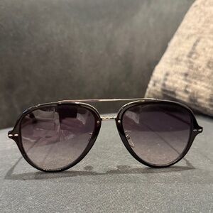 Isabel Marant Black Silver Aviator-Style Sunglasses